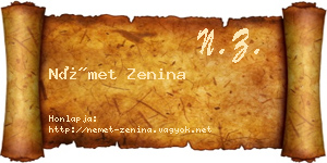 Német Zenina névjegykártya